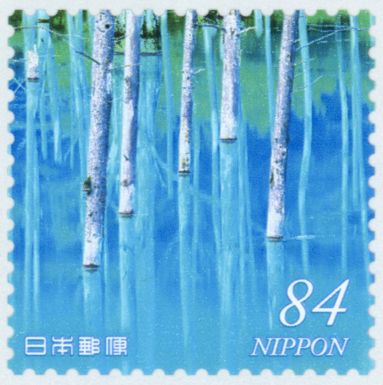 Shirokane Blue Pond in Biei Town (Hokkaido)