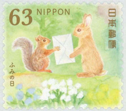 Squirrel Giving Letter to Rabbit