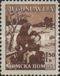 Mother with child in winter landscape