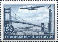 Fokker F VII above Sava bridge in Belgrade