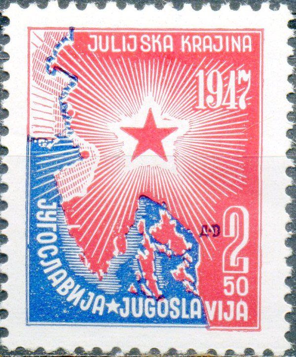 Map of Istria and Slovenian Coast with Star