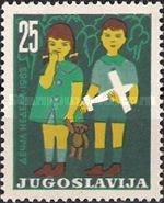 Girl with teddy bear & boy with model plane