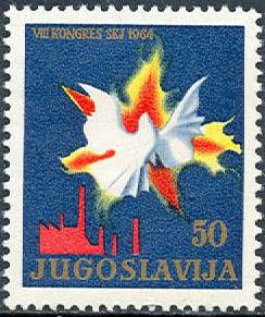 Flame with Peace Dove over Factory