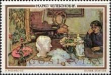 "Room with figure and plaster head", by Marko Celebonovic