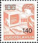 Woman at computer, overprint
