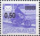 Mailman on motorcycle - overprint