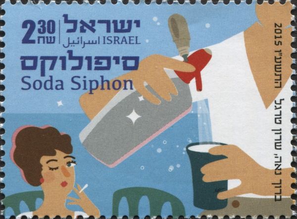 A waiter pours soda to the sitting lady