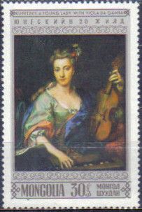 A Young Lady with Viola Da Gamba, by Kupetzky