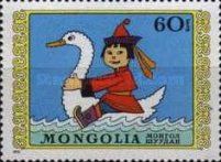Boy riding swan