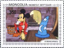 Mickey notices the Sorcerer has left his Cap behind