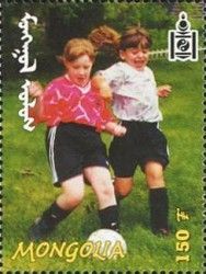 Children playing soccer