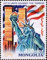 Statue of Liberty, World Trade Center, USA Flag