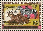 Common Eland, Plains Zebra overpr. "... Burundi", surcharged