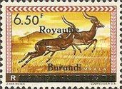 Impala (Aepyceros melampus) overprinted "Royaume du Burundi"