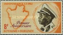 King Mwami Mwambutsa IV, map of Burundi