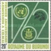 "1962", Arms of Burundi, UN and WMO emblem