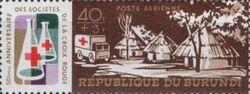 Ambulance and thatched huts