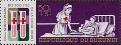 Red Cross nurse with patient