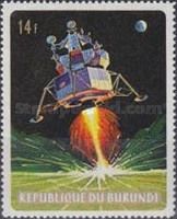 Landing module landing on moon