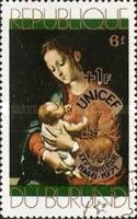 Madonna and child, surcharged