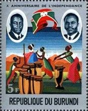 Prince Rwagasore, Pres. Micombero, Burundi flag and drummers
