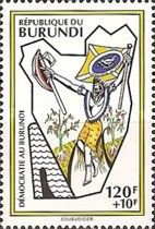 Warrior, flag of Burundi, trees, map of Burundi