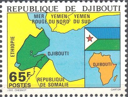 Map and Flag of Djibouti