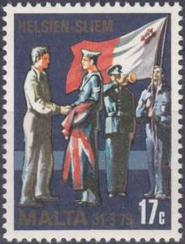 Raising the Flag Ceremony (background dark blue)