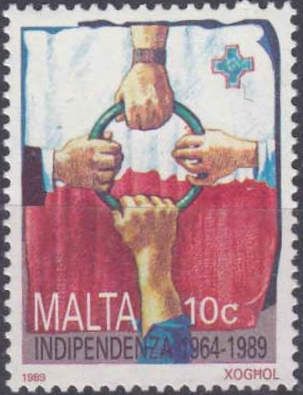 Workers Hands Gripping Ring and National Flag