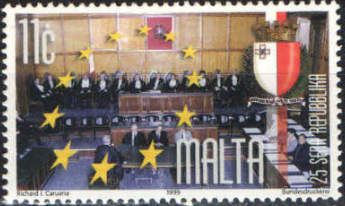 Paliament in Session and Council of Europe Emblem