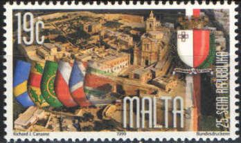 Aerial View of the Cittadella, Gozo and Emblems