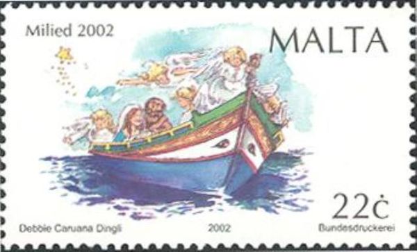Holy Family and Angels in Luzzu (boat)