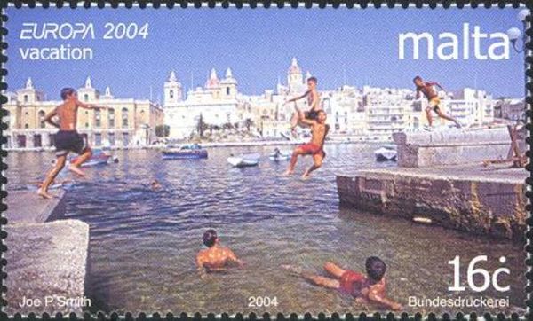 Children jumping into water