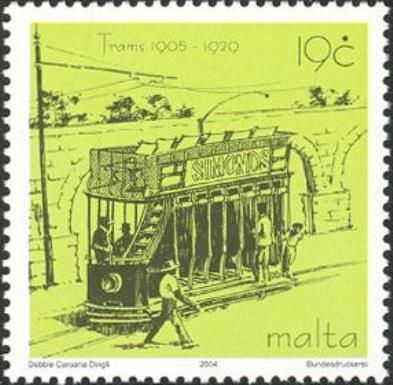 Tram past the Wignacourt Aqueduct (St Venera)