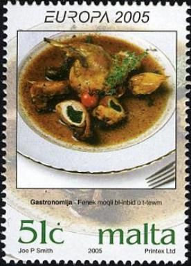 Roast rabbit in wine and garlic