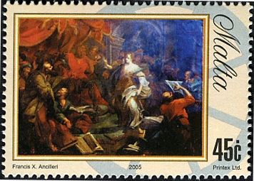 "St. Catherine Disputing the Philosophers", Francesco Zahra