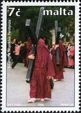 Penitents carrying crosses