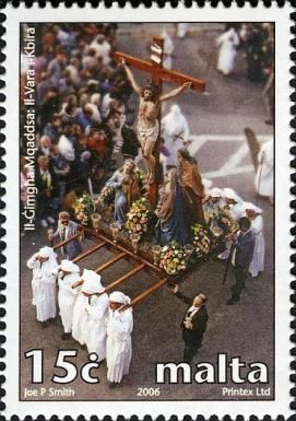 Crucifixion tableau in procession