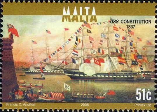 USS "Constitution" (J.G. Evans), 1837