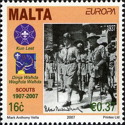 Lord Baden-Powell & District Commissioner Capt. J.V. Abela