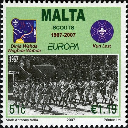 Malta scouts marching, Golden Jubilee Jamboree, Birmingham,