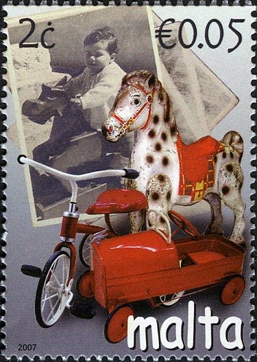 Rocking horse, tricycle & car by Triang (1950s)
