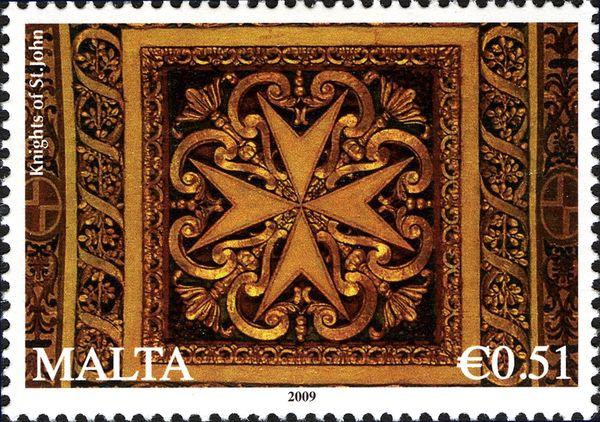 Gold pattern with Maltese Cross - Knights of St. John