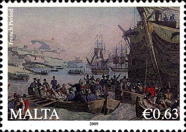 Officers and crew disembarking - French Period