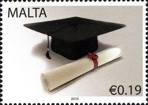 Mortarboard and scroll