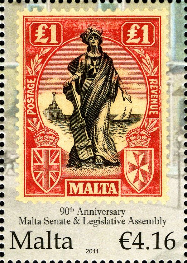 Malta 1922 £1 stamp