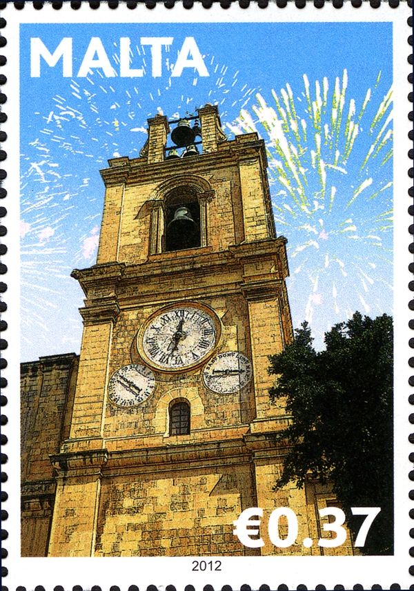 Fireworks behind St. John's Co-Cathedral, Valletta