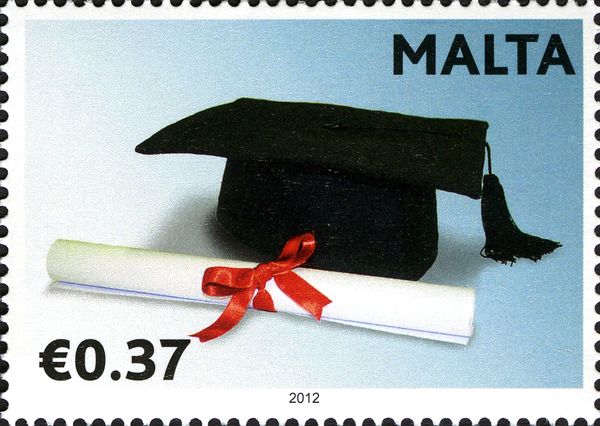 Mortarboard and scroll