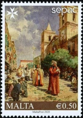 Edward Caruana Dingli (1876-1950) Corpus Christi Procession