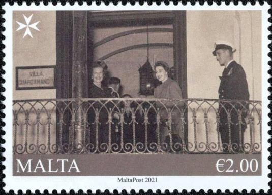 Prince Philip and Princess Elizabeth at Villa Guardamangia